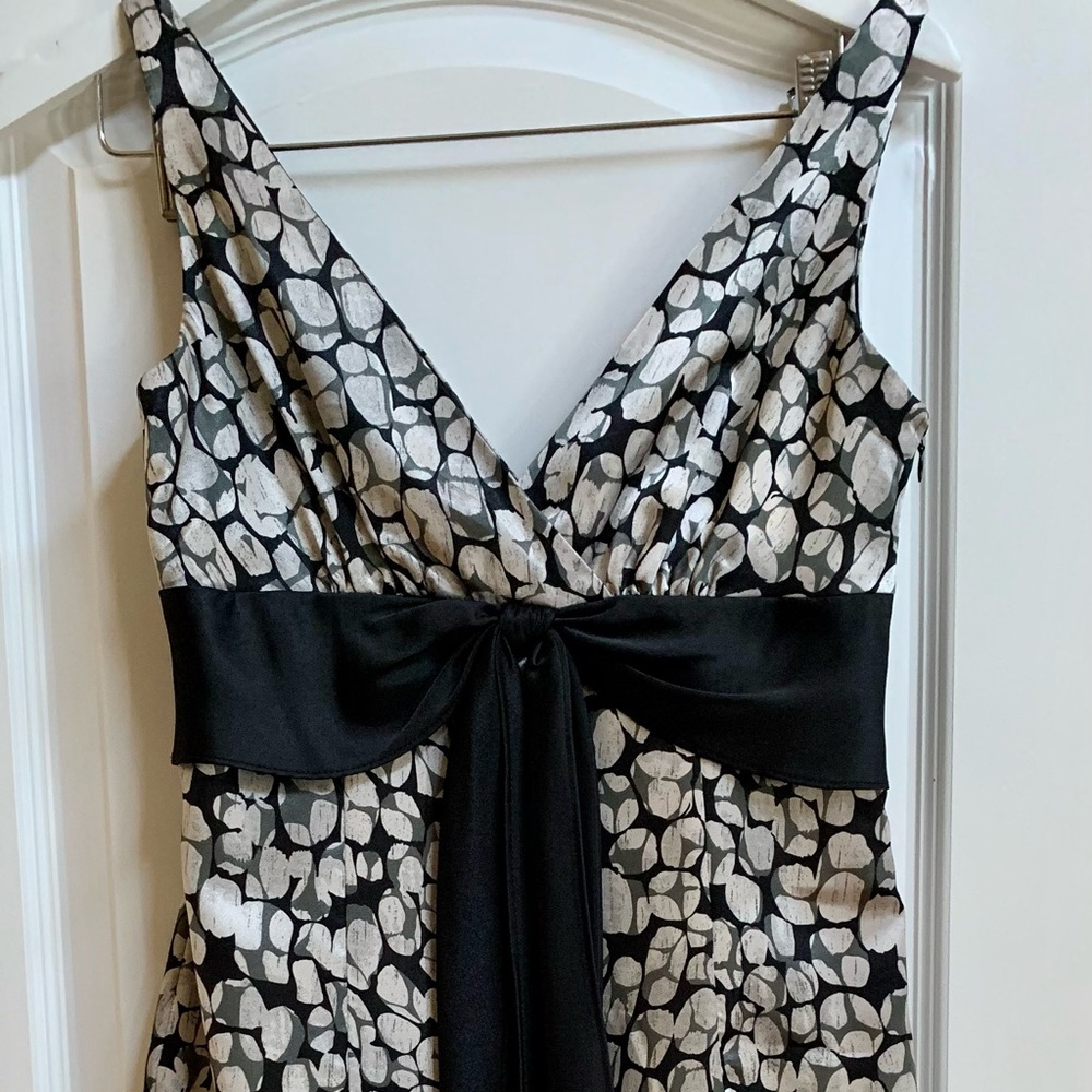 Satin Dress with Black ribbon detailing